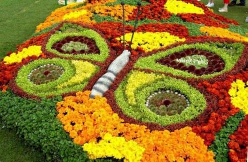διακόσμηση κήπου μόνοι σας φτιάξτε πολύχρωμα λουλούδια πεταλούδα