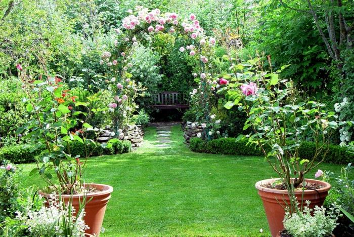 σχέδιο κήπου αγγλικά κήπο εξοχικό σπίτι τριαντάφυλλο αψίδα