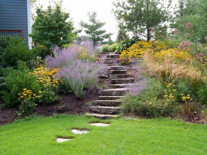 ιδέες σχεδιασμού κήπου μονοπάτια κήπου πέτρινες σκάλες κήπου φυτά κήπου