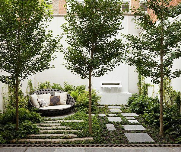 παραδείγματα σχεδιασμού κήπου ιδέες σχεδιασμού κήπου με πέτρινο καναπέ