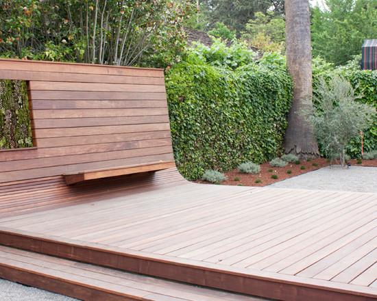 παραδείγματα σχεδιασμού κήπου menlo park california αυλή βεράντα βεράντα ξύλο
