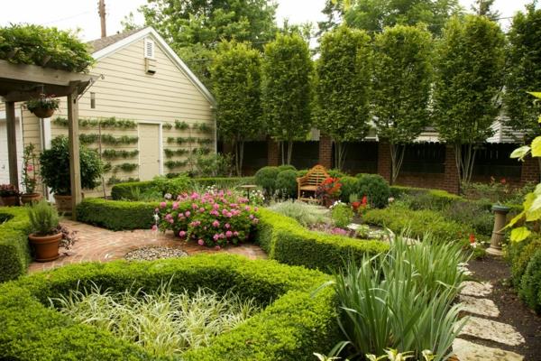 παραδείγματα σχεδιασμού κήπου αναπαυτικός γωνιακός πάγκος