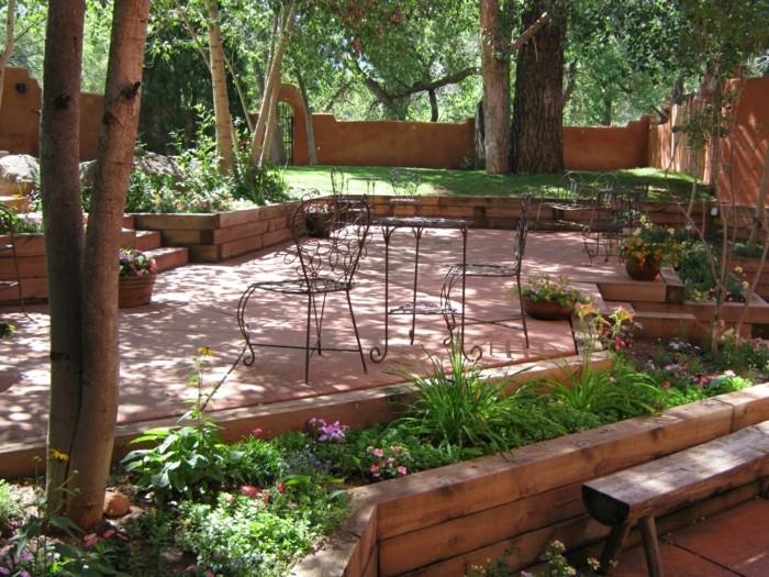 ιδέες σχεδιασμού κήπου κομψά έπιπλα κήπου και περιποιημένα παρτέρια
