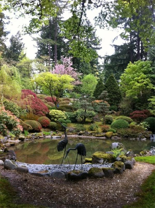 ο σχεδιασμός κήπου δημιουργεί ιαπωνικό κήπο