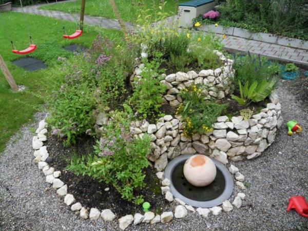 σχεδιασμός κήπου με πέτρες αυλή παιδική χαρά που μαγνητίζει τα μάτια