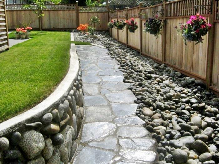 σχέδιο κήπου με πέτρες όμορφο τοπίο κήπο φράχτη γλάστρες