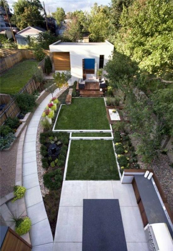 σχεδιασμός κήπου μοντέρνο κατάστρωμα μονοπάτι κήπου δημιουργούν χώρο για τα πάντα στον κήπο