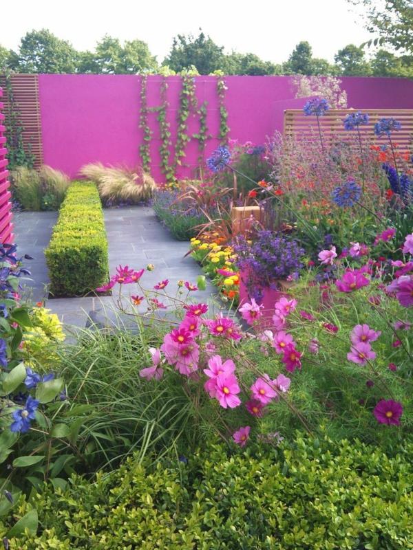σχεδιασμός κήπου μοντέρνος κήπος και ιδέα τοπίου εντυπωσιακό ροζ χρώμα