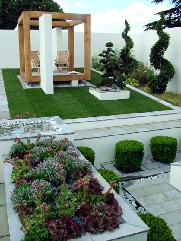 σχεδιασμός κήπου μοντέρνο τοπίο ιδέα κήπου εντυπωσιακή δομή