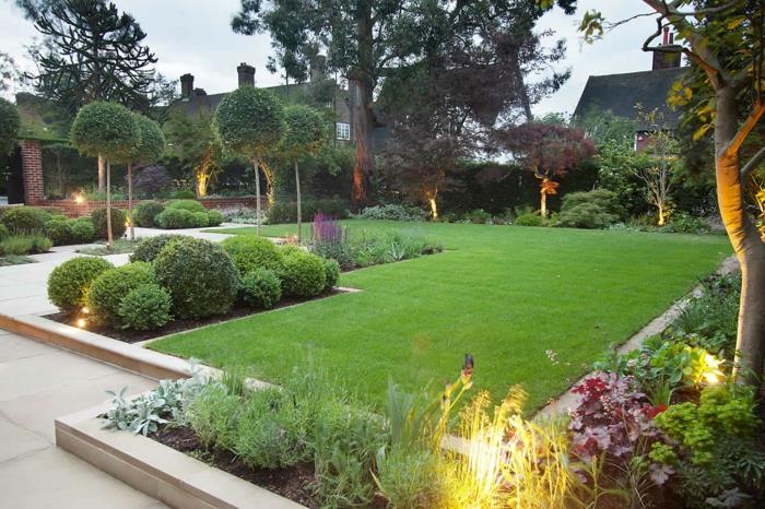 ιδέες σχεδιασμού κήπου κρεβάτια άκρες γκαζόν φώτα κήπου ιδέες κήπου