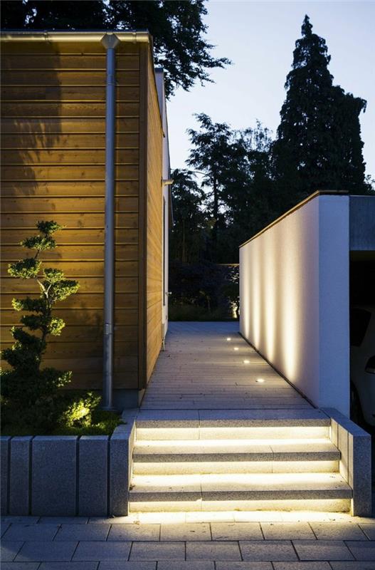 ιδέες κήπου σκάλες κήπου φωτίζουν όμορφες προφορές