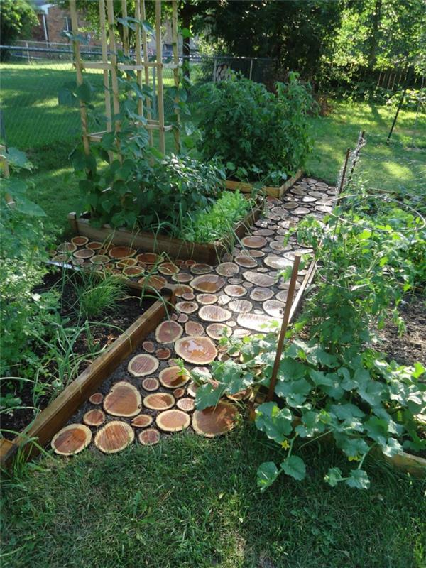 ιδέες κήπου σχεδιασμός διαδρομής κήπου ξύλο ρουστίκ