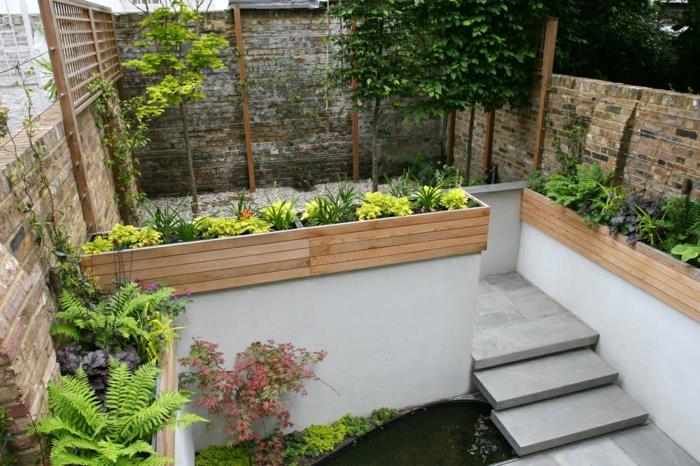 ιδέες κήπου για να δημιουργήσετε ανυψωμένα κρεβάτια λουλούδια για να ομορφύνετε τις σκάλες του κήπου στον κήπο