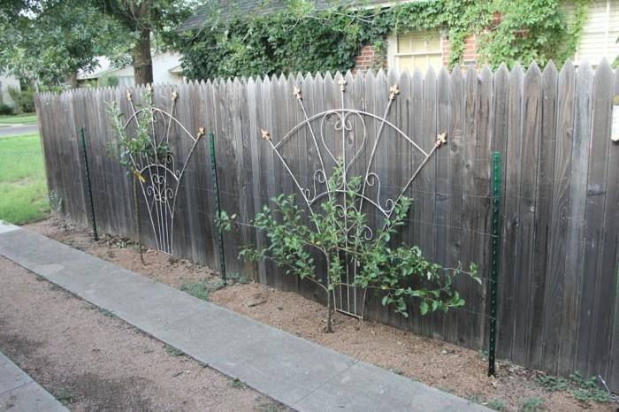 ιδέες κήπου με πέργκολα διακοσμούν το φράχτη του κήπου με φυτά