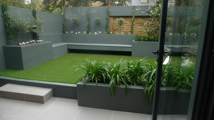 ιδέες κήπου μοντέρνα υπερυψωμένα κρεβάτια γκρι μοντέρνος σχεδιασμός κήπου