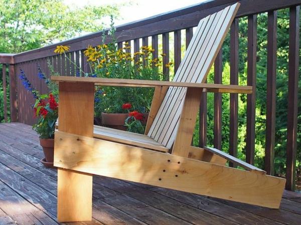 έπιπλα κήπου από παλέτες φτιάξτε τη δική σας καρέκλα κήπου και εξοπλίστε τη βεράντα σας