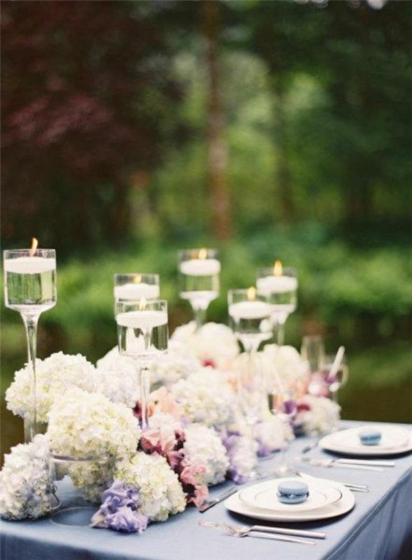 κήπος διακόσμηση πάρτι τραπέζι διακόσμηση πάρτι λουλούδια κεριά