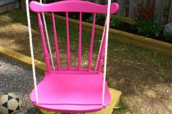 κήπος κούνια παιδιά κήπος κούνια παιδιά κούνια ξύλινη καρέκλα ροζ