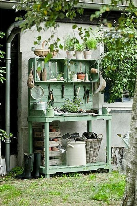 ντουλάπι κήπου diy πράσινα ξύλινα κουτιά