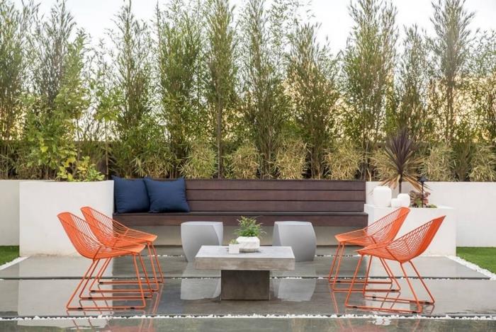 πολυθρόνα κήπου πορτοκαλί φανταχτερός πάγκος τραπεζιού κήπου ρίξτε μαξιλάρια