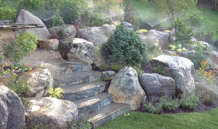 πέτρες κήπου μεγάλες διακοσμητικές πέτρες σκάλες κήπου πέτρα