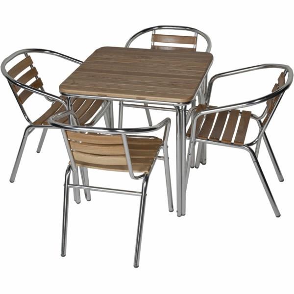 καρέκλες κήπου alu ξύλινος συνδυασμός μοντέρνα εμφάνιση