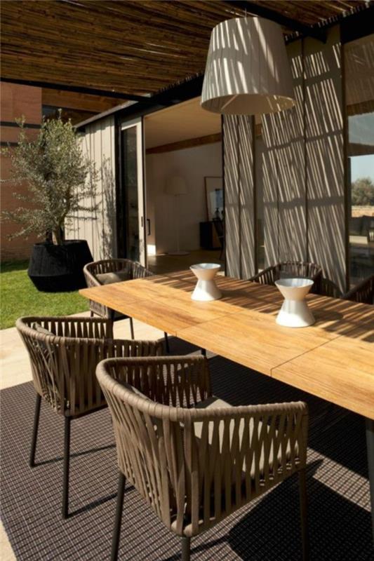 ιδέες σχεδιασμός κήπου τραπέζι κήπου σχεδιασμός ξύλο ασυνήθιστες καρέκλες κήπου