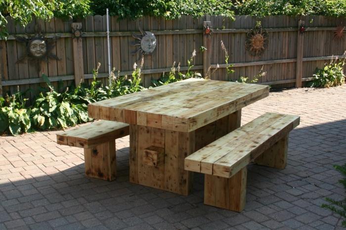 τραπέζι κήπου ξύλινα παγκάκια κήπου σχεδιασμός κήπου