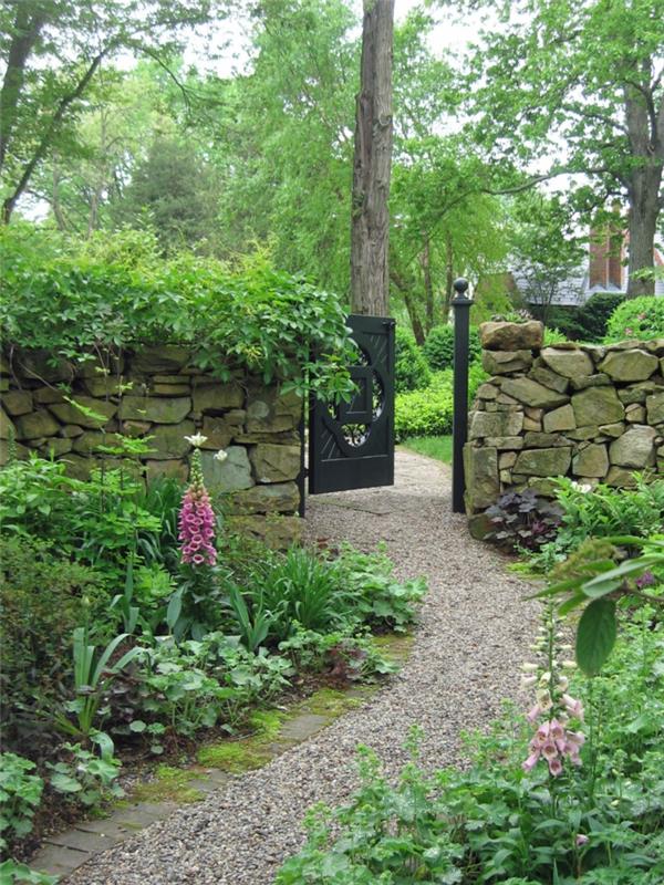 πύλη κήπου μαύρο κομψό σχέδιο κήπου