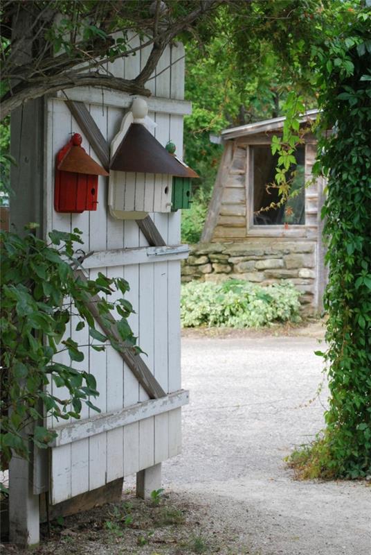 πόρτα κήπου θορυβώδης σχεδιασμός τροφοδότης πουλιών
