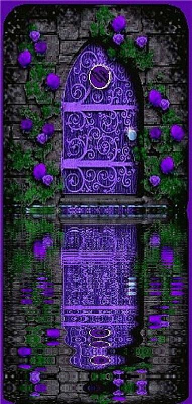 πόρτες κήπου μυστικιστικό μοβ νερό