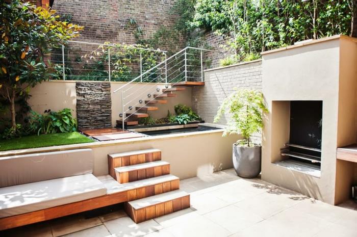 μοντέρνο σχεδιασμό κήπου σκάλες κήπου έξω από σκάλες βότανα μικρό σπίτι