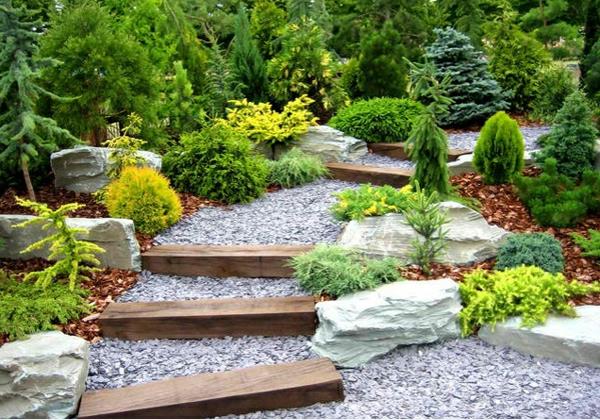 χτίστε τις δικές σας σκάλες στον κήπο πέτρα ξύλο εξωραϊσμός κήπου ξύλο χαλίκι