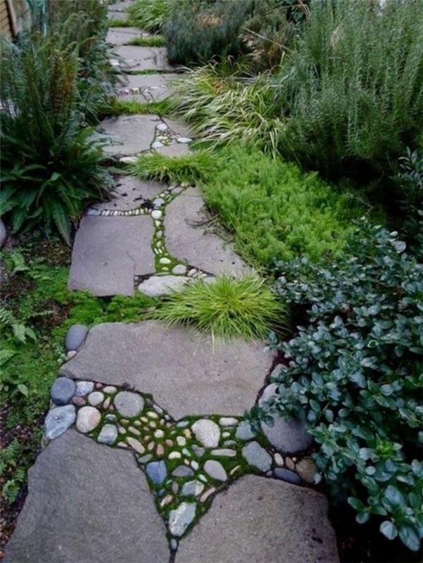 δημιουργήστε μονοπάτια κήπου ανακυκλώνοντας ιδέες παλιές πέτρες