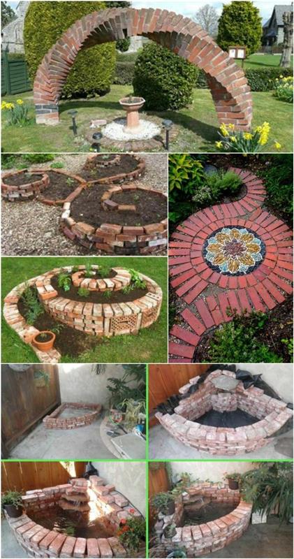 δημιουργία ιδεών ανακύκλωσης μονοπατιών κήπου τούβλο