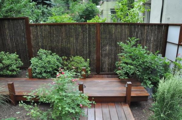 Φράκτης κήπου και σύνορα κήπου ιδέα παλιό ξύλο ιδέα πραγματικό μπαμπού