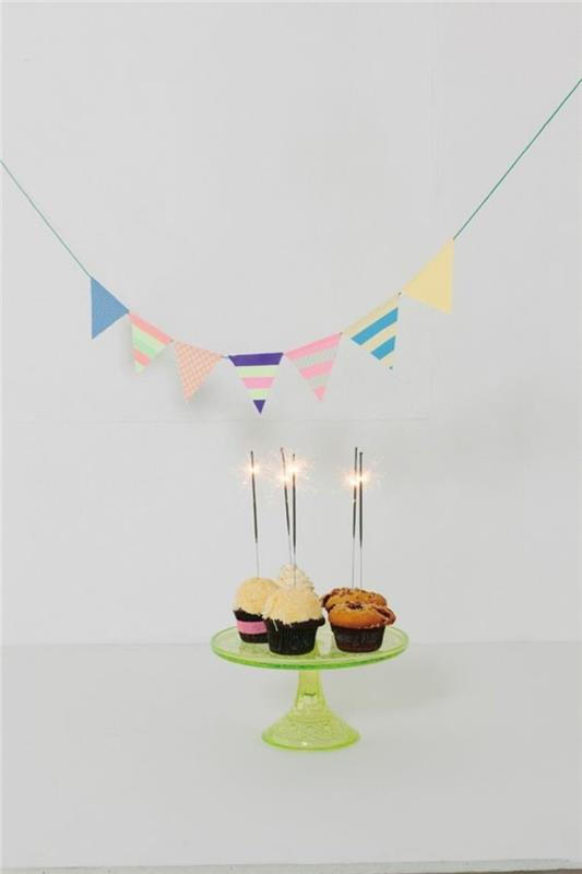 διακοσμήσεις πάρτι γενεθλίων γιρλάντα του washi tapes cupcakes βεγγαλικά