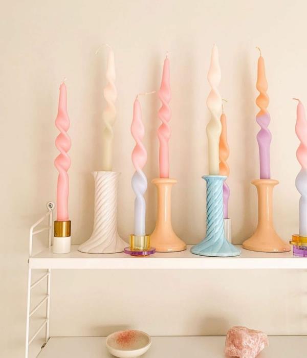 στριφτά κεριά υπέροχα DIY στριφτά κεριά ιδέες διακόσμησης