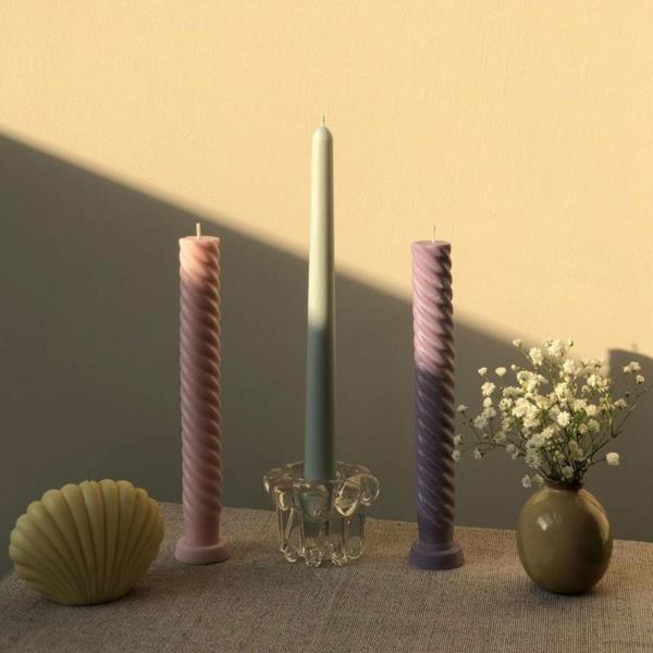 στριφτά κεριά υπέροχη DIY στριφτά κεριά διακόσμηση τραπεζιού