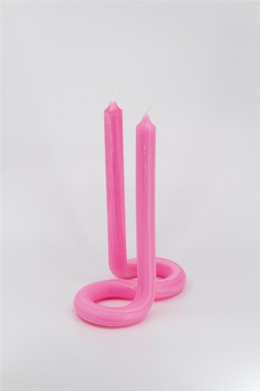 στριφτά κεριά υπέροχα DIY στριφτά κεριά ροζ s σχήμα