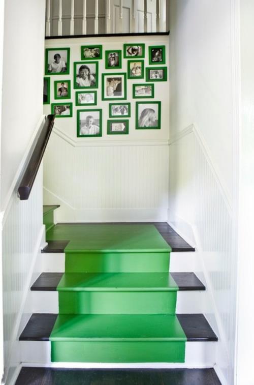 χρωματιστές δρομείς σκαλοπατιών γρασίδι πράσινες και ασπρόμαυρες φωτογραφίες