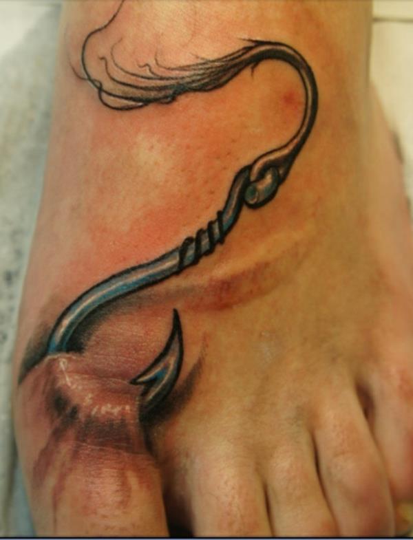 καυλωτά τατουάζ τρισδιάστατα άγκιστρα στο πόδι