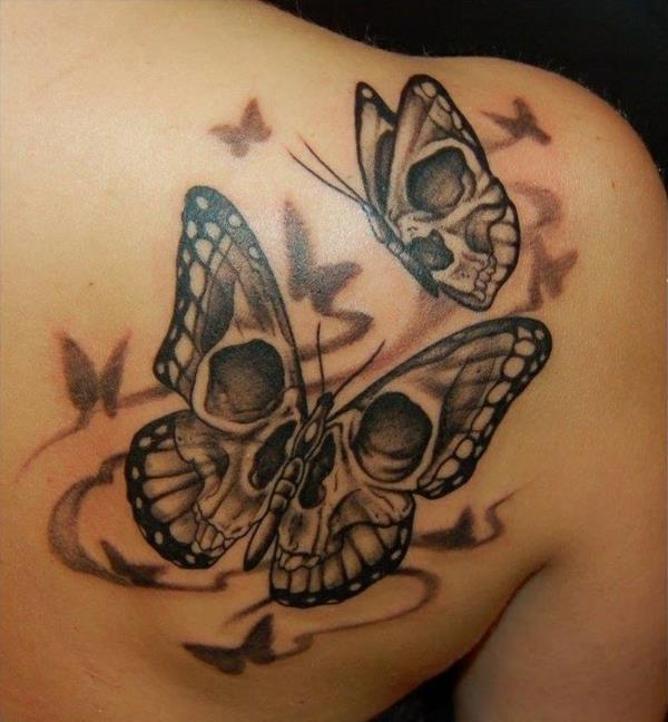 τατουάζ τατουάζ πεταλούδες κρανίο