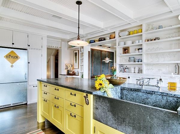 μαρμάρινο κρεμαστό φωτιστικό κίτρινο ντουλάπι κουζίνας εξοπλισμός κουζίνας και έπιπλα κουζίνας