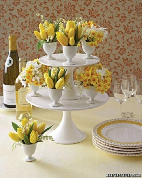 κίτρινο τραπέζι διακόσμηση Πάσχα εορταστική άνοιξη πρωτότυπο ενδιαφέρον