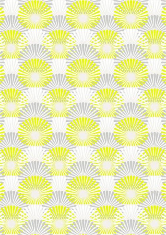 κίτρινο ταπετσαρία μοτίβο λεμονιού κίτρινο γκρι σχεδιασμός τοίχου με ταπετσαρία
