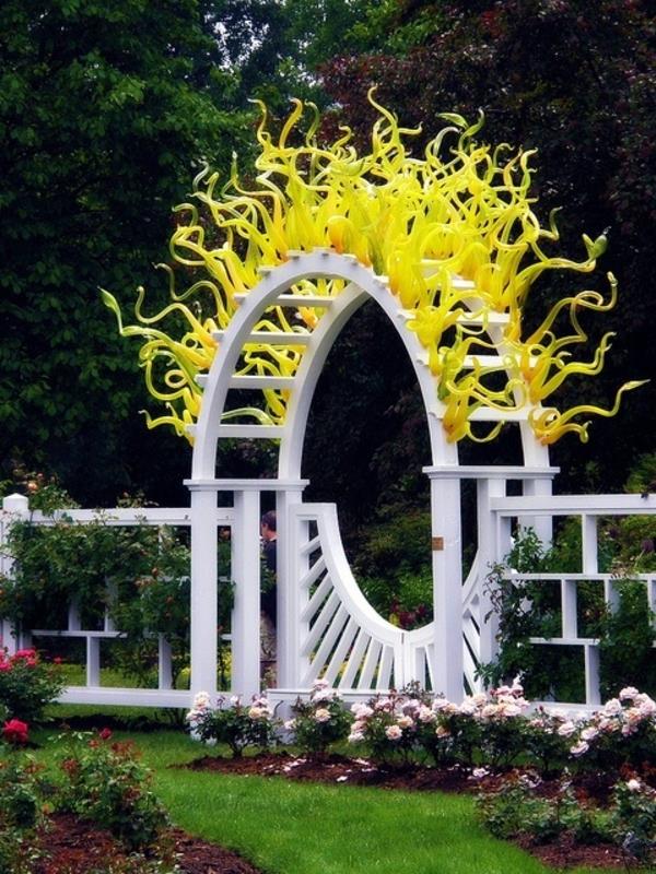 κίτρινο κύμα κήπου ιδέες σχεδιασμού πύλη γκαζόν