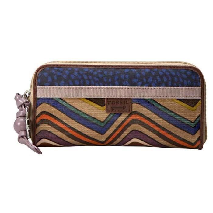γυναικείο πορτοφόλι με φερμουάρ σε απολιθωμένο χρώμα