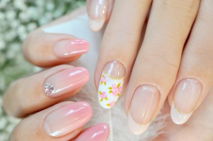 gel nails elegnat nail art για γαμήλια στρας λουλούδια χρυσή λάμψη