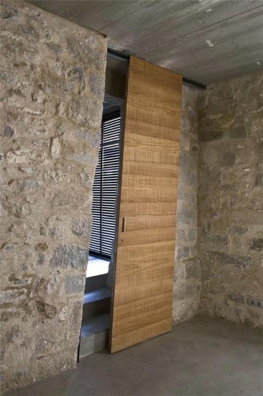 γεωμετρική συρόμενη πόρτα μοντέρνο σχέδιο πρόσοψης